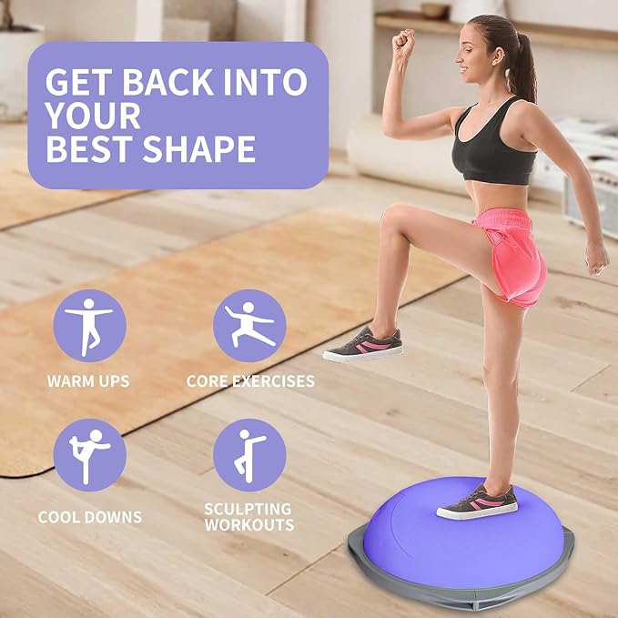 70cm Bosu Denge Topu, Ahşap Ta - Yoga Fitness Gym incelemesi ve fiyatı